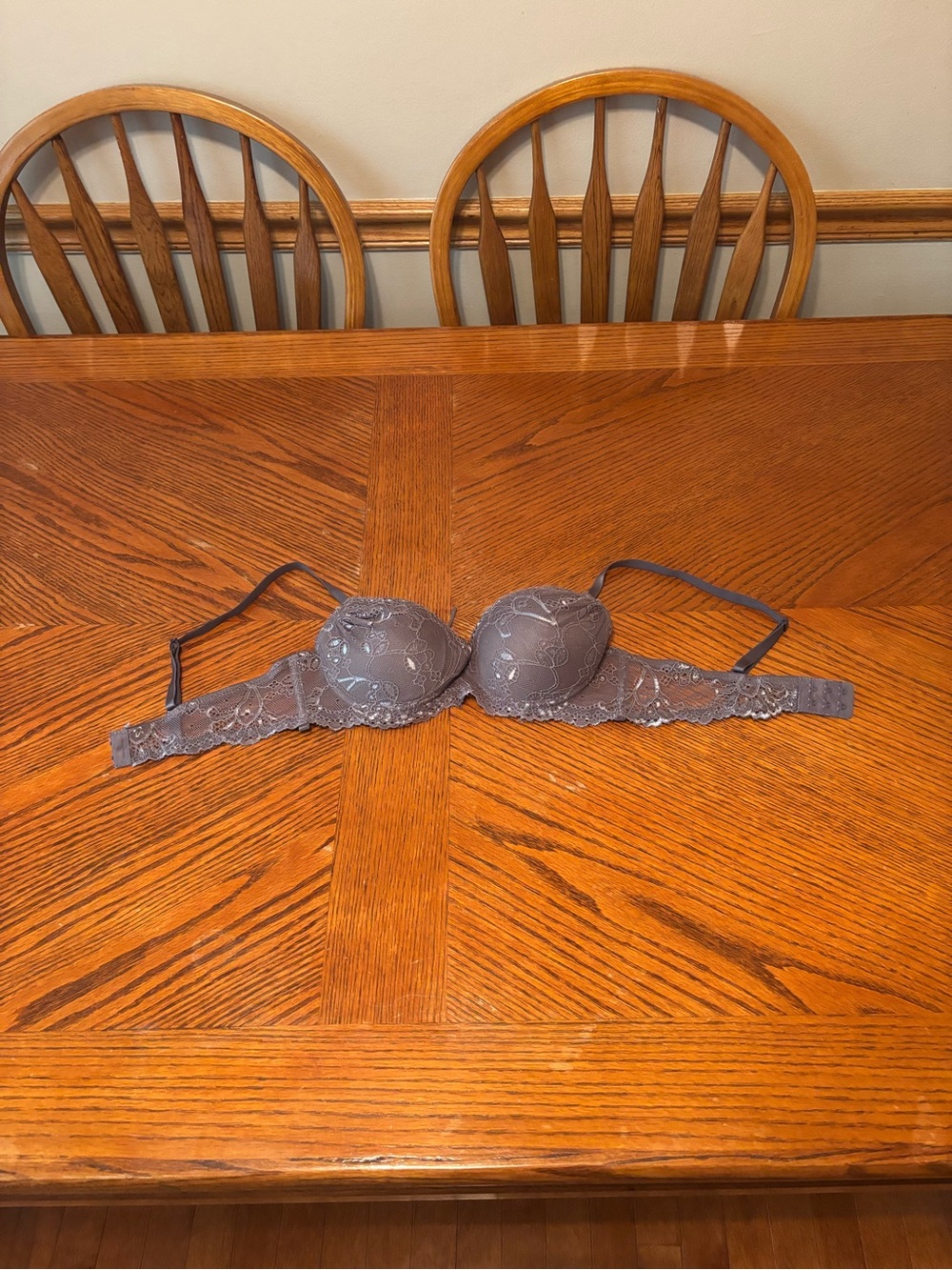 sophie b. Gray Lace Push-Up Bra